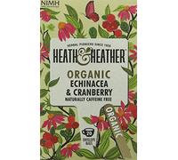 Heath & Heather Organic Echinacea and Cranberry Teabags (6 Packs of 20, Total 120) Individually Wrapped Caffeine-Free Herbal Tea Infusions