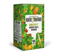 Heath & Heather - Organic Green Tea with Ginger • Invigorating Herbal Fusion with a Zingy Kick • Antioxidant-Rich • Vegan • Multipack 6 x 20 Boxes (120 Tea Bags)