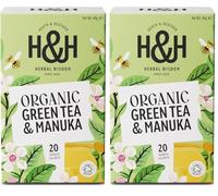 Heath & Heather - Organic Green Tea with Manuka Honey • Delicate Antioxidant-Rich Blend with a Touch of Sweetness • Natural Wellness Support • Vegan • 20 Tea Bags (Pack of 2)