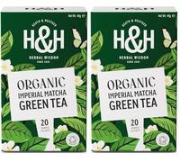 Heath & Heather - Organic Imperial Matcha Green Tea • Energising Japanese Green Tea Infusion • Natural Antioxidant Boost • Vegan • Smooth Umami Taste • 20 Tea Bags (Pack of 2)