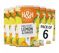Heath & Heather • Organic Lemon & Ginger Tea • 6 x 20 Boxes (120 Tea Bags)