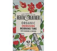 Heath & Heather - Organic Morning Time Tea with Hibiscus, Spearmint & Guarana • Uplifting Botanical Blend for Daily Energy • Vegan • Multipack 6 x 20 Boxes (120 Tea Bags)