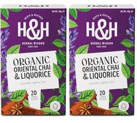 Heath & Heather - Organic Oriental Chai & Liquorice Tea • Spiced Herbal Blend with Sweet Liquorice • Naturally Caffeine-Free • Vegan • 20 Tea Bags (Pack of 2)