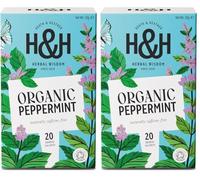 Heath & Heather - Organic Peppermint Tea • Crisp Herbal Infusion for Digestive Comfort • Naturally Caffeine-Free • Vegan • Invigorating Mint Wellness • 20 Tea Bags (Pack of 2)