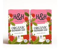 Heath & Heather Organic Raspberry Leaf Tea Infusion - 40 Herbal Tea Bags (2 × 20), Caffeine-Free, Women’s Wellness Ritual