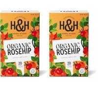 Heath & Heather - Organic Rosehip Tea • Fruity & Tart Herbal Infusion • Naturally Caffeine-Free • Vegan • 20 Tea Bags (Pack of 2)