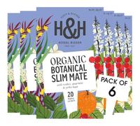 Heath & Heather - Organic Slim Mate Tea with Green Tea, Yerba Mate & Lemongrass • Naturally Energising & Metabolism Supporting • Vegan • Multipack 6 x 20 Boxes (120 Tea Bags)