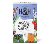 Heath & Heather - Organic Slim Mate Tea with Green Tea, Yerba Mate & Lemongrass • Naturally Energising & Metabolism Supporting • Vegan • 20 Tea Bags