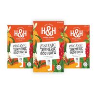 Heath & Heather Organic Turmeric & Ginger Tea Bags - 3 Pack Gift Box | Premium Turmeric Brew with Ginger & Ashwagandha | Caffeine-Free Root Tea Infusion
