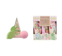Heathcote & Ivory Bath Fizzers 1x 100g and 1x 55g, Sweet Pea Teepee, Scented Bath Bomb+Heathcote & Ivory Hand Cream Trio 3X 30ml, Sweet Pea Fragrance
