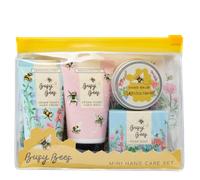 Heathcote & Ivory Hand Cream 30 ml, Hand Wash 30 ml, Hand Soak 30 g and Hand Balm 9 g In A Reusable Travel pouch, Cruelty Free and Vegan Friendly, Beauty Gift For Her, Busy Bee’s Collection