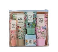 Heathcote & Ivory Hand and Body Moisturiser Care Kit, Gardening Gift | Hand and Barrier Cream x2 50ml, Foot Cream 30ml, Bath Salts 30g, Lip Balm 10ml, Travel Size, Vegan and Cruelty Friendly