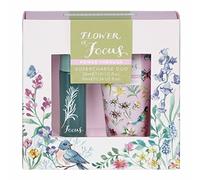 Heathcote & Ivory Hand Cream 30ml and Enriched Rollerball Perfume Gel 10ml, Beauty Gift For Her, Travel Size and Vegan Friendly, Flower of Focus Collection