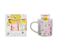 Heathcote & Ivory Hand Cream 3x 30 ml, Busy Bees Collection, Vegan Honey+Heathcote & Ivory Hand Cream x2 50ml, Ceramic Mug For Tea or Coffee, Housewarming Gift