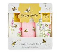 Heathcote & Ivory Busy Bees Hand Cream Trio | Vegan Hand Cream | Normal Skin Type | Hand Cream Gift Set for Women | Travel Hand Cream Set | 3x 30ml