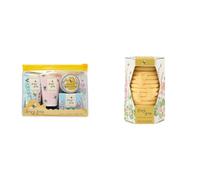 Heathcote & Ivory Hand Cream and Wash 30ml, Balm 9g, Soak 30g, Moisturiser Set in Reusable Travel Pouch+Heathcote & Ivory Soap 280g, Orange Blossom and Honey Fragrance, Busy Bees Beehive Soap Bar
