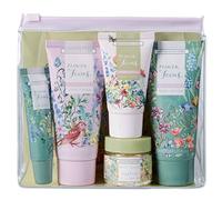 Heathcote & Ivory Flower of Focus Top to Toe Kit | 50ml Hand Cream, 50ml Body Lotion, 30ml Foot Cream, 30g Bath Salts and 10ml Lip Balm | Cruelty Free & Vegan Friendly