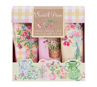 Heathcote & Ivory Hand Cream Trio 3x 30ml, Moisturiser, Sweet Pea Fragrance, Shea Butter and Vitamin E, Beauty Gift For Her, Pocket, Handbag and Travel Size, Vegan and Cruelty Friendly