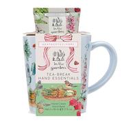 Heathcote & Ivory Hand Cream x2 50ml, Ceramic Mug For Tea or Coffee, Moisturiser, Shea Butter, Sweet Rhubarb and Lilac Blossom Fragrance, Travel Size, Vegan and Cruelty Friendly, Gift For Gardeners