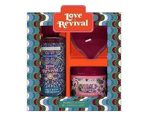 Heathcote & Ivory Love Revival-Bubbles & Balm By Candlelight (Bubble Bath 100ml, Body Cream 60ml, Scented Candle 30g) - Pampering Bath and Body Set for a Blissful Evening