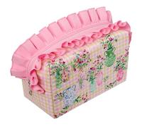 Heathcote & Ivory Ruffle Washbag, Toiletry Bag with Zip for Make Up Essentials, Cosmetic Storage, Beauty Gift for Her, Travel Size, Vegan and Cruelty Friendly, W24 x H15 x D12.5cm