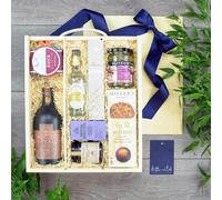 Heather and Bale Alnwick Sloe Gin Hamper - Anniversary/Birthday/Congratulations/Easter/Father's Day/For Her/For Him/Housewarming/Mother's Day/Valentine's Day - Wooden Tray-Crate