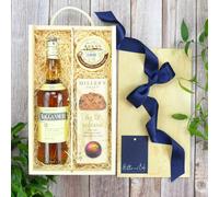 Heather and Bale Cragganmore Whisky & Cheese Box - Anniversary/Birthday/Christmas/Congratulations/Easter/Father's Day/For Him/Housewarming/Valentine's Day - Wooden Tray-Crate