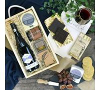 Heather and Bale Heckley Red Wine & Cheese Hamper - Anniversary/Birthday/Christmas/Congratulations/Father's Day/For Her/For Him/Housewarming/Mother's Day/Valentine's Day - Wooden Tray-Crate