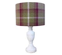 Heather Balmoral Tartan Check Drum Lampshade (30 cm Diameter x 21 cm High Table/Standard Lamp)