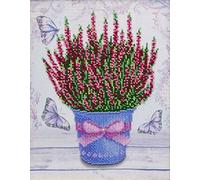 "Heather"; Bead Embroidery kit; Beaded Cross Stitch; Contemporary Embroidery; 100% Glass Seed Beads Preciosa; Needlepoint; Handcraft; Tapestry kit; Needle Arts; Decor