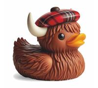 Heather Gift Co. Highland Cow Rubber Duck with Tartan Hat l 1435