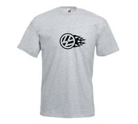 (Heather Grey, M) Vw Flames Campervan Graphic High Quality T-Shirt, Tee, Men's, Unisex