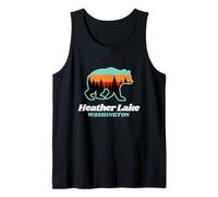 Heather Lake Falls Washington Fishing Summer Bear Tank Top