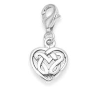 Heather Needham Sterling Silver Celtic Heart Charm - SIZE: 10mm - clip on charm fits Thomas Sabo. 8934TR