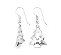 Heather Needham Sterling Silver Christmas Tree Earrings - SIZE: 25mm plus wires. Gift boxed 6164/B41