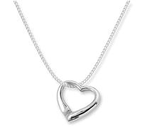 Heather Needham Sterling Silver floating Heart Necklace on 41cm - 16 inch silver chain - Heart size 16mm. Solid silver heart necklace - Gift boxed 8030/16