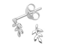 Heather Needham Sterling Silver Leaf Earrings - TINY Teeny Leaf stud Earrings - SIZE: 6mm x 4mm. Gift boxed. Discreet - perfect for work or school 5241