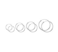 Heather Needham Sterling Silver SMALL Hoop Earrings: SET OF 4 PAIRS: 10mm, 12mm, 14mm & 18mm - Beware 10mm is TINY & FIDDLY to use, biggest is only the size of a 5p piece 6224SET/PAIRS