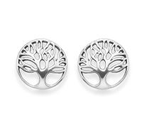 Heather Needham Sterling Silver Yggdrasil Life Tree Earrings - Yggdrasil stud earrings - Size: 12mm - .Branded Gift Box. 5297