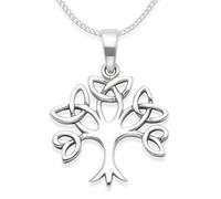 Heather Needham Sterling Silver Yggdrasill Life Tree Necklace on Silver chain - Life Tree Pendant - Celtic Pendant. SIZE: 19mm x 18mm. 8099. Gift Boxed.