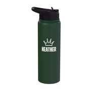 Heather Queen Crown - Custom First Name Birthday #1 Winner Stainless Steel Insulated Water Bottle