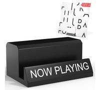 Heather & Willow Now Playing Vinyl Record Stand | Wood Vinyl Record Holder Display | Black