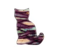 Heathergems Natural Scottish Heather Unique Pussy Cat Brooch Pin, Purple