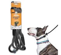 Heather's Heroes 2-in-1 Dynmaic Duo Dog Leash - Clip and Slip All in for Dogs 3/8 Thick 6FT Long Black