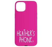 Heather's Phone Heather Personalized Name White Pink Case for iPhone 15 Plus