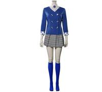 Heathers The Musical Rock Cosplay Veronica Sawyer Costume Full Set School Uniform Dress Outfits,M-Blue