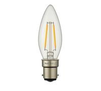 Heathfield LED Candle Bulb, B22, 4.2W, 2700K Warm White, Dimmable, Clear, 240V, Pack of 10