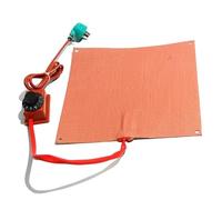 Heating Element 12V 24V 48V 110V 220V Electric Silicon Coated Square Fast Heating Pad 20/30/50/80/100W With 150C Thermostat Knob For Water Tank(Type 2,110V_50W 80X80MM)