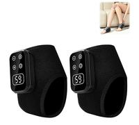 Heating Foot Massager Pair - Triple Therapy, Cordless & Rechargeable Ankle Wraps with 5 Modes, Adjustable Temperature, LED Display, Portable Pain Relief for Home & Office Use (Black)