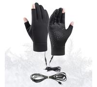 Heating Gloves | Electric Riding Mittens | USB Rechargeable Two Finger Touch Screen Bike Gloves - For Men Women Motorcycle Work Ski Hunting